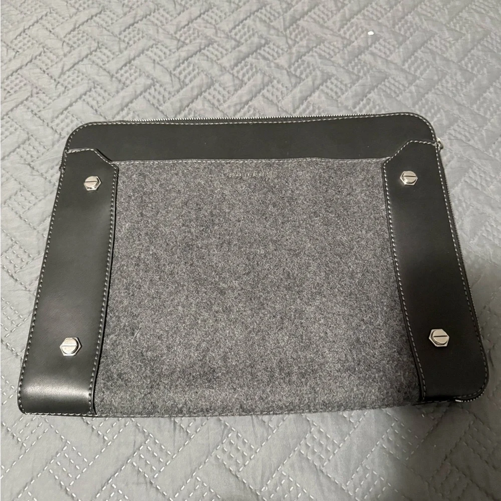 Charles & Keith Black and Gray Laptop Bag